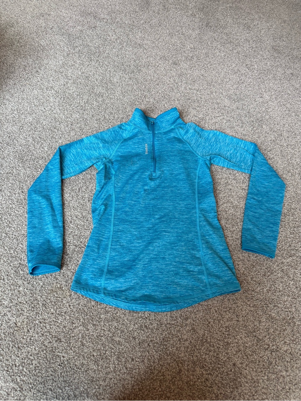 Reebok Teal Athletic Quarter-Zip Pullover. Medium M 10-12